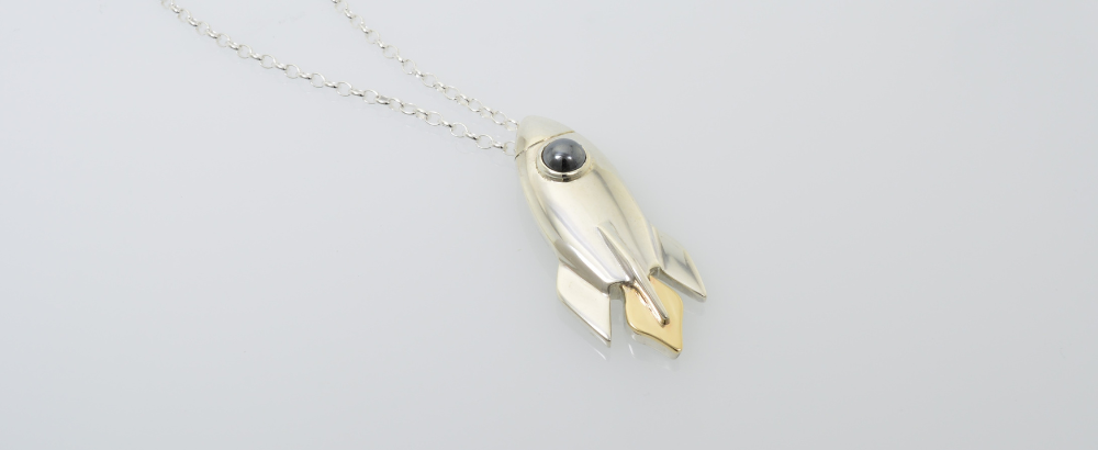 Retro Rocket Pendant