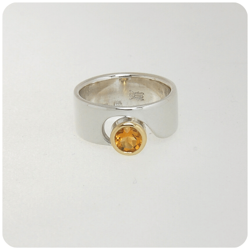 Silver Citrine dress ring by Jewel Beetle