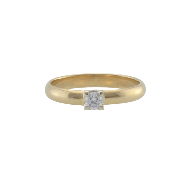 9ct yellow gold diamond solitaire engagementring