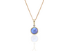 Gold necklace with a blue pearl and diamond