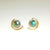 Sterling silver and 9ct yellow gold stud earrings with Eyris blue pearl and small diamond