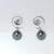 Sterling silver koru spiral , 9ct yellow gold earrings with Black pearls from the Cook Islands and cz