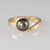 9ct yellow gold hand forged ring with Black Pearl