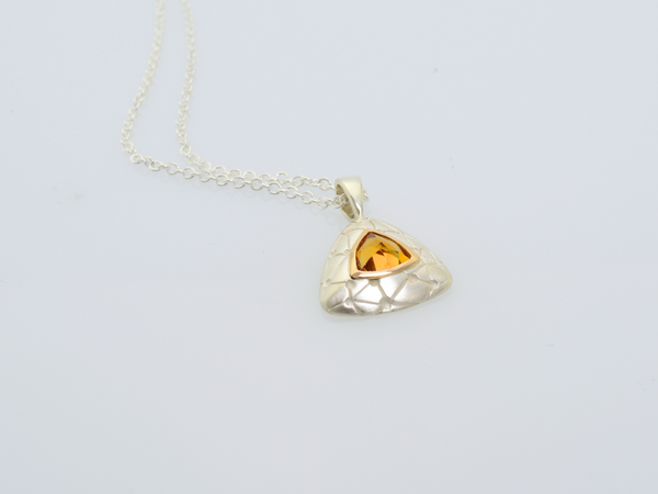 Triangle shaped pendant with Citrine