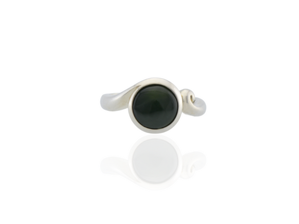 Silver ring with greenstone