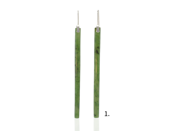 Long Greenstone Drop Earrings