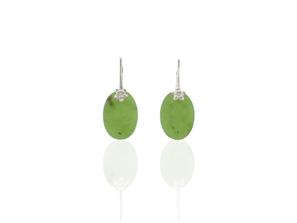 Greenstone Flower Drop Earrings