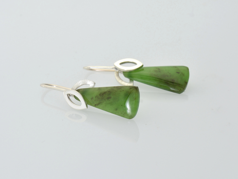Greenstone-open-leaf-earrings-side -view