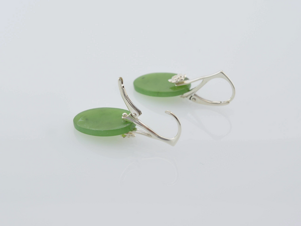 Greenstone Flower Drop Earrings