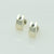 sterling silver domed block stud earrings with small black diamonds