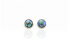 blue pearl studs earrings in silver