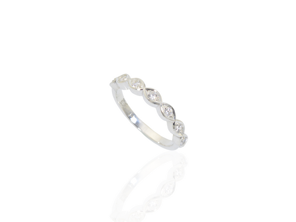 diamond set white gold wedding band