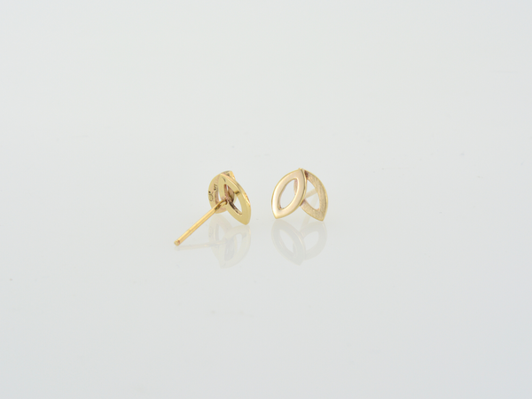 gold leaf stud earrings