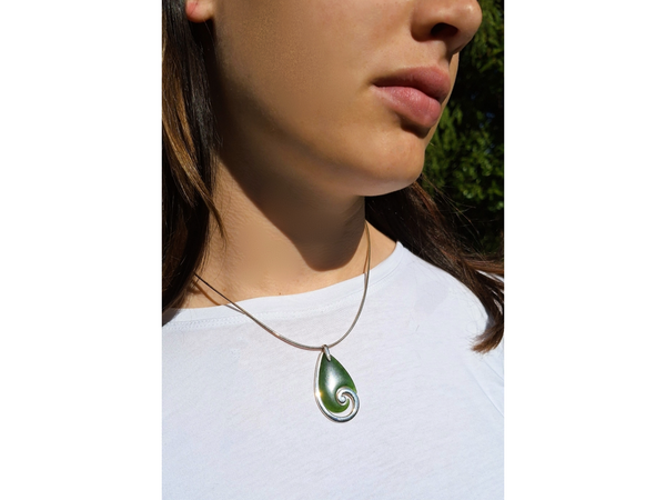 Greenstone Koru Hook Pendant