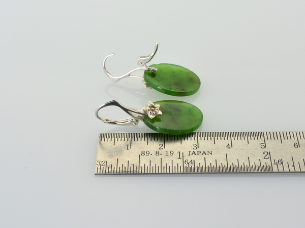 Greenstone Flower Drop Earrings