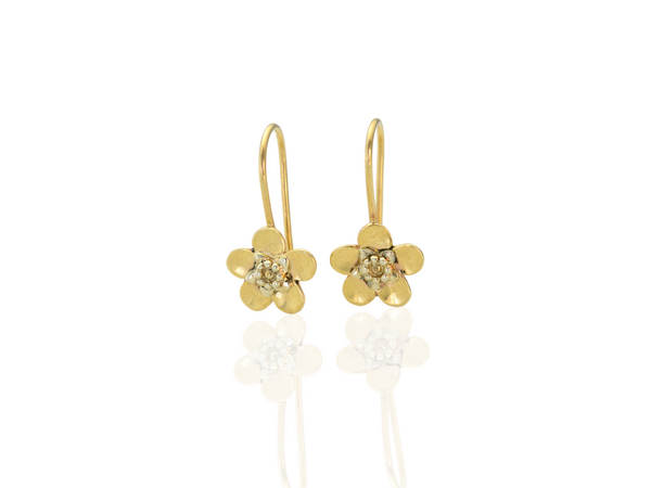 9ct gold manuka drop earrings