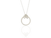 Silver open leaf Circle pendant