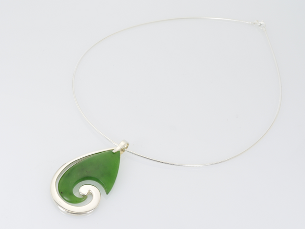 Greenstone Koru Hook Pendant