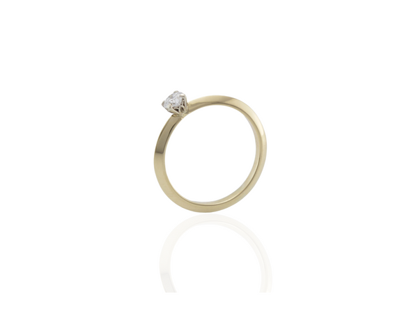 Handmade 9ct Yellow Gold Solitaire Engagement Ring