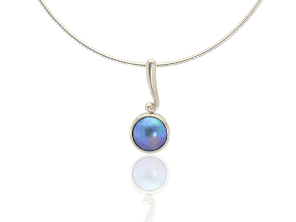 Blue Peal Koru Pendant