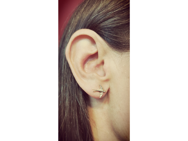Swallow bird stud earrings by Jewel Beetle