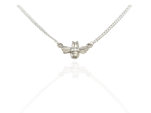 bee necklace silver