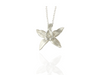 orchid pendant silver large