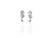 seahorse stud earrings in silver