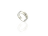 silver mountain range engraved ring