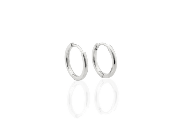 handmade solid hoop earrings in silver