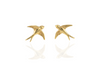 swallow bird studs earringsin gold