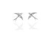swallow bird studs earringsin silver
