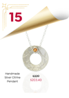 Circle Pendant with Citrine