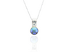 Blue Pearl silver pendant with blue topaz stones