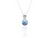 Blue Pearl silver pendant with blue topaz stones