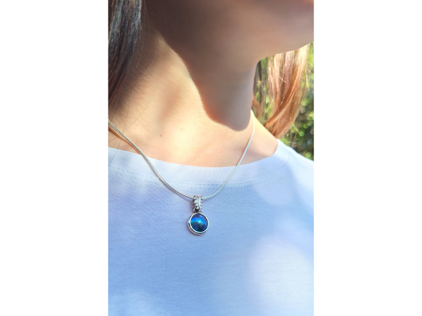 Blue Pearl Fern Pendant