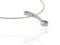 Blue pearl ribbon pendant on omega cable silver