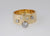 18ct yellow gold band ring with Diamonds set in white gold