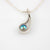 sterling silver teardrop strip with Eyris blue pearl in silver setting on a chain