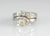 palladium ring set with diamonds and rose gold