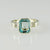 9ct white gold ladies dress ring with aquamarine and princes cut diamonds