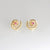 Koru spiral stud earrings 9ct yellow gold with ruby