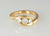 18ct red gold ladies dress ring with 3 diamond channel set