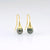 9ct yellow gold drop earrings with black pearls from the Cook Island