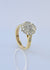 18ct yellow and white gold antique style ring with Princes cut and round cut diamonds