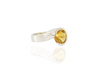 Citrine Buff top ring in silver