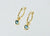 9ct yellow gold hoop earrings with small blue Topaz en setting