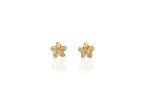 Gold Frangipani flower studs