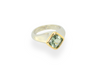 Silver Green amethyst ring