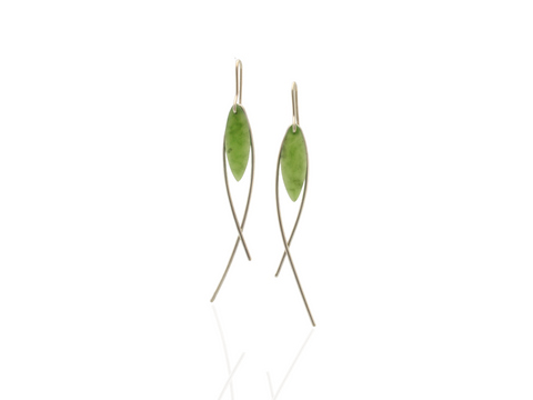 Greenstone Wire drop earrings